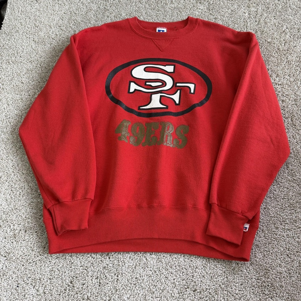 Vintage San Francisco 49ers Sweatshirt Mens XL Red NFL Football Russell Athletic